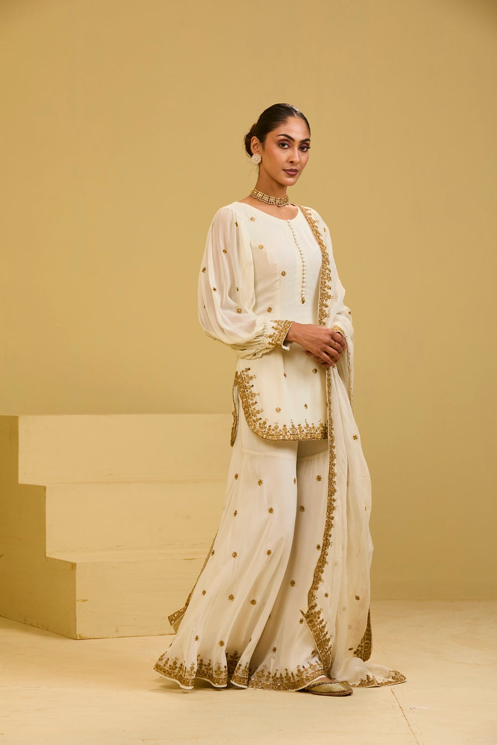 Off White Sharara Set
