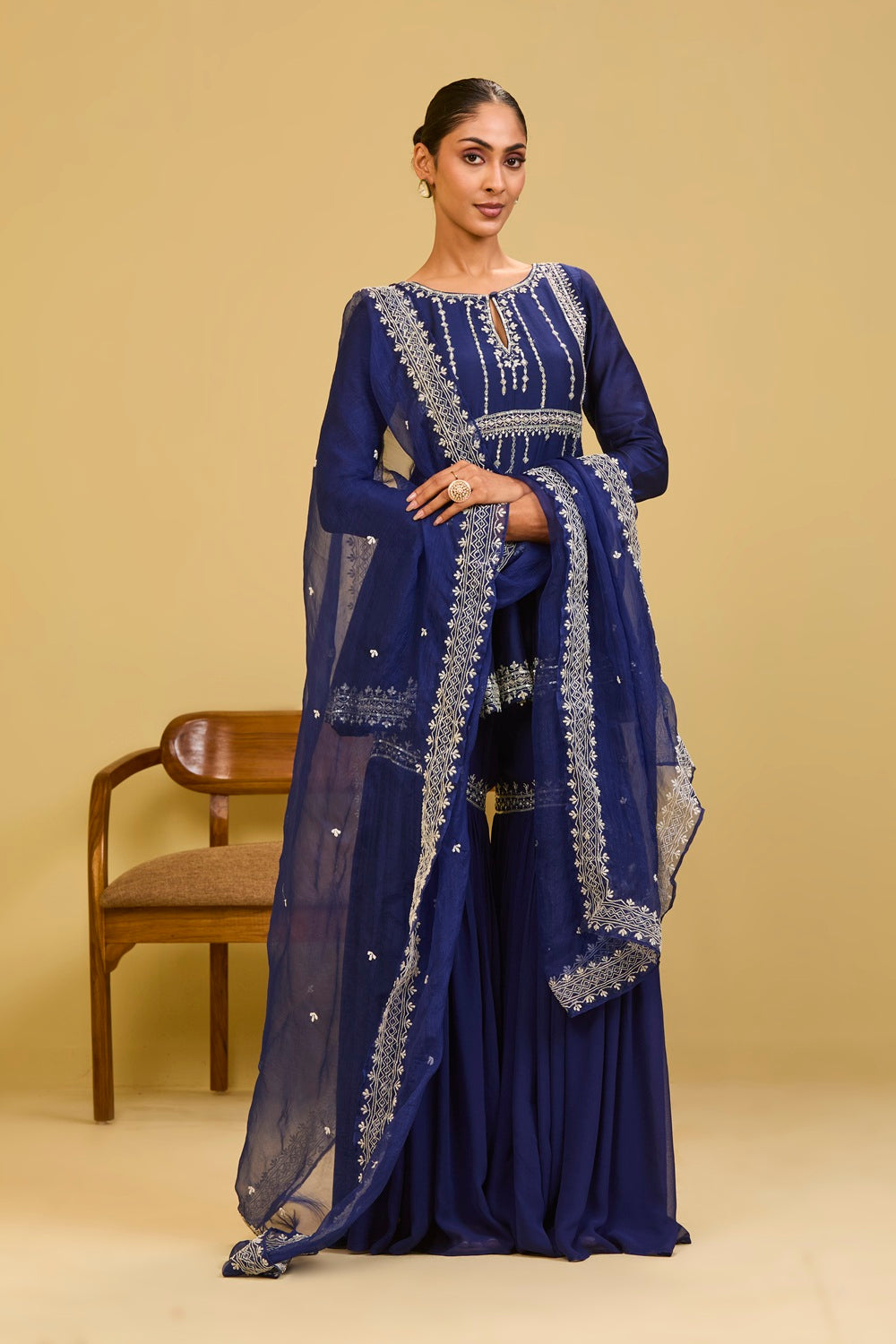 Blue Peplum Set