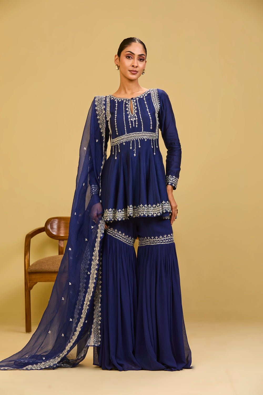 Blue Peplum Set