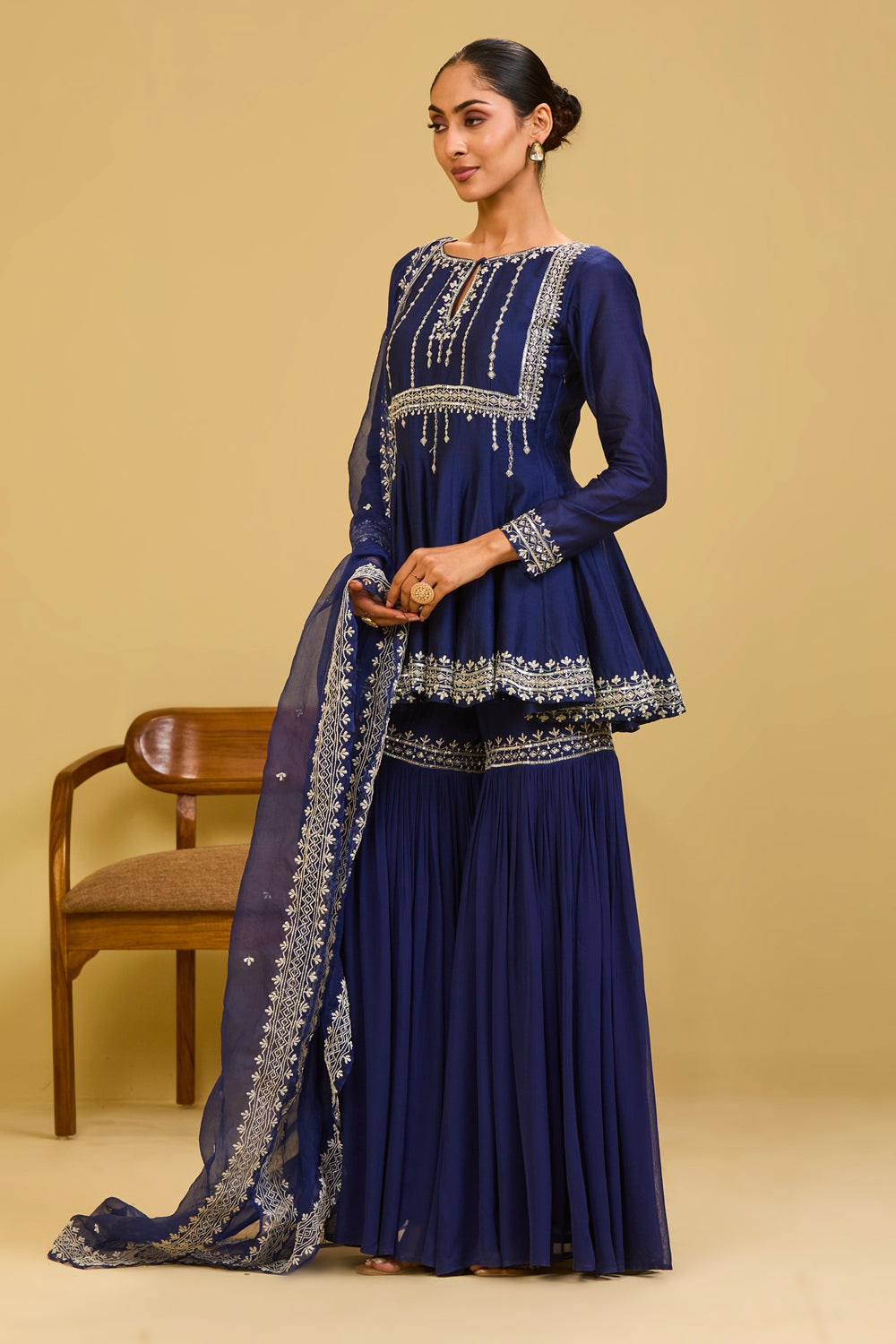 Blue Peplum Set