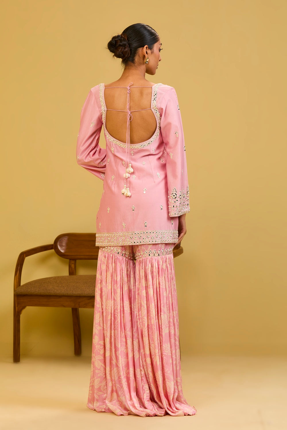 Pink Printed Sharara Set