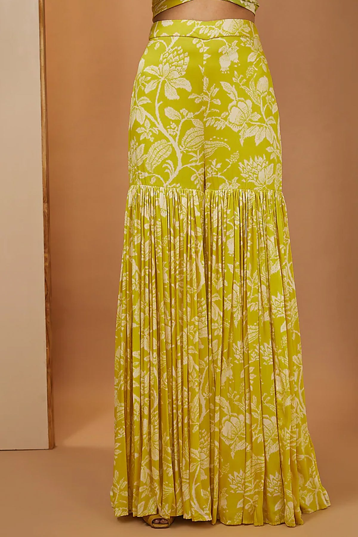 lemon yellow sharara with wrap around top