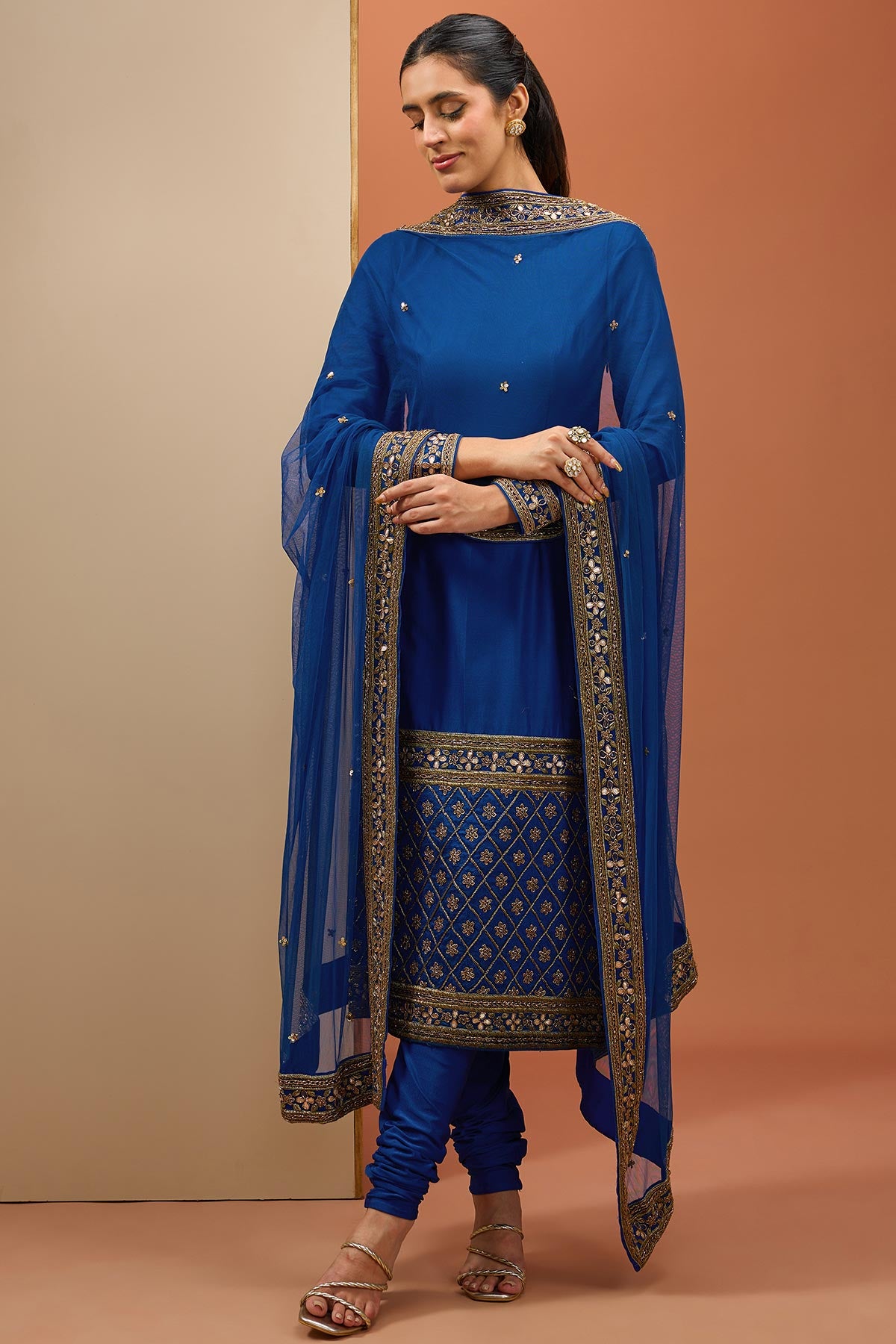 Blue Straight Kurta Set