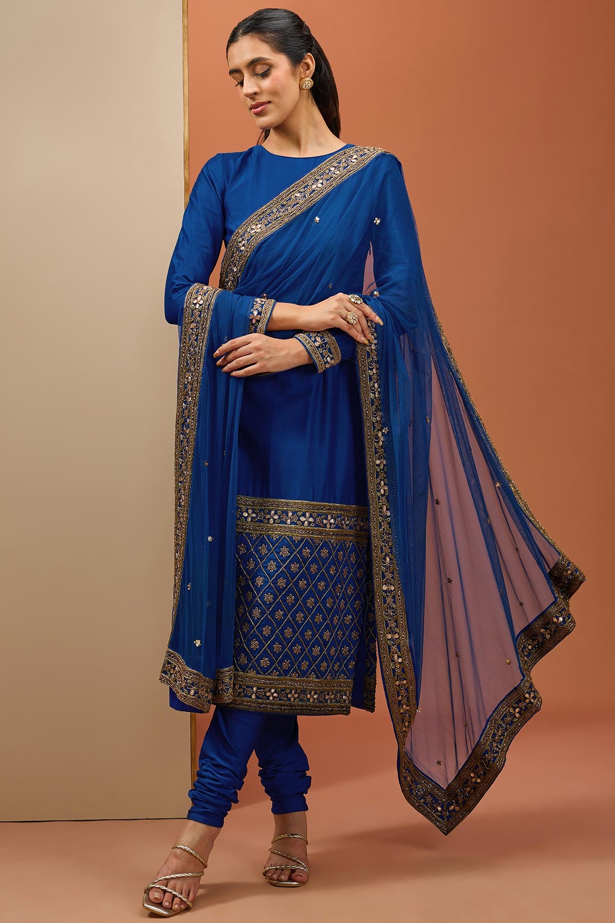 Blue Straight Kurta Set