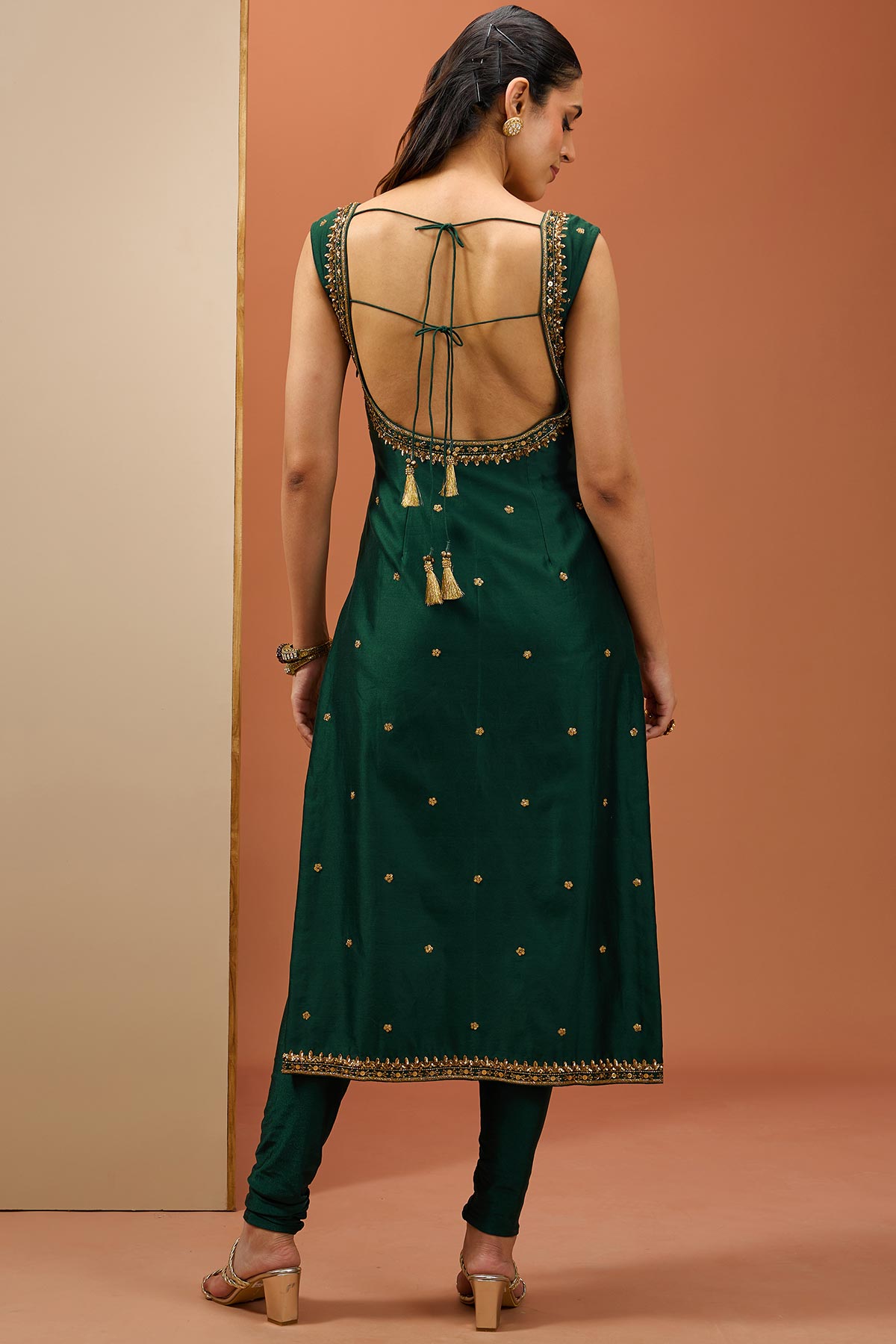 Emerald Green Long Kurta Set