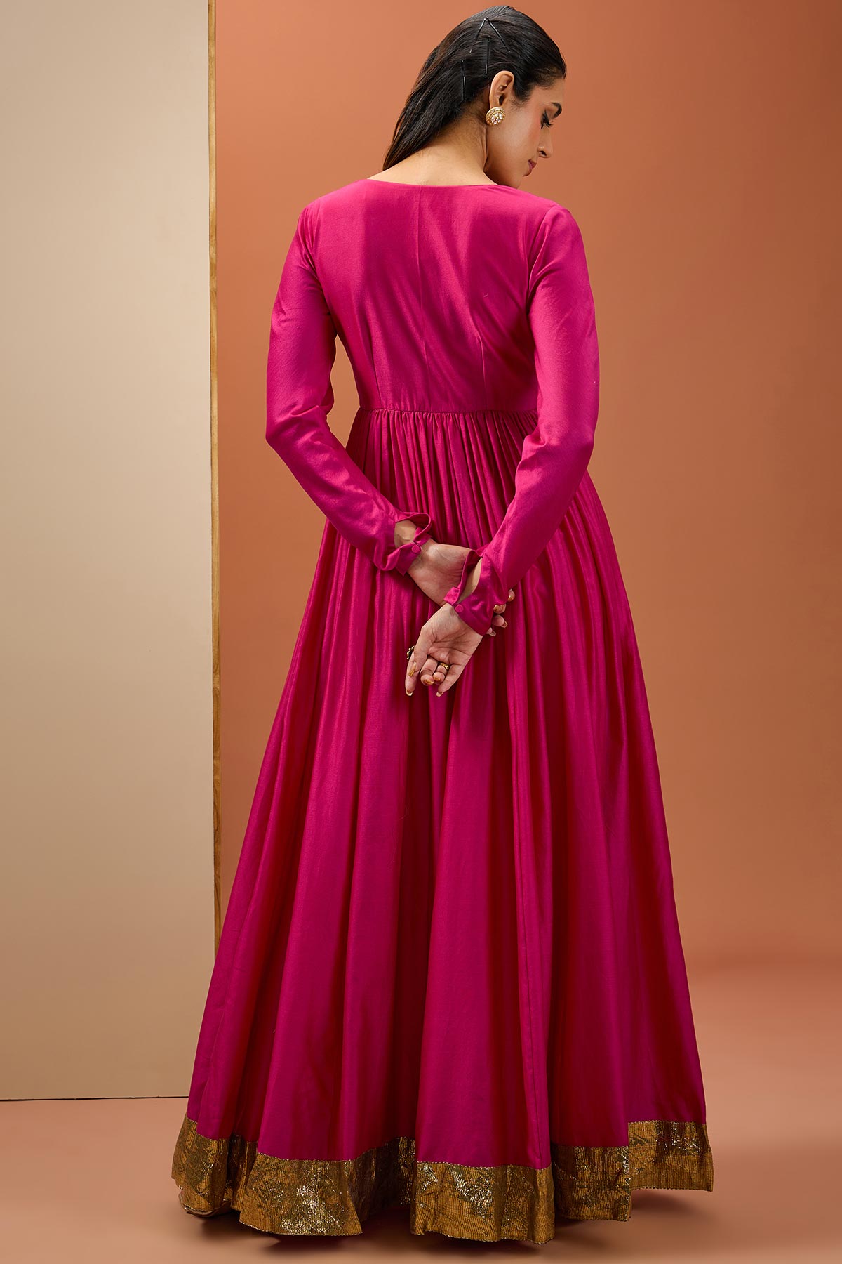 Hot Pink Lampi Anarkali Set