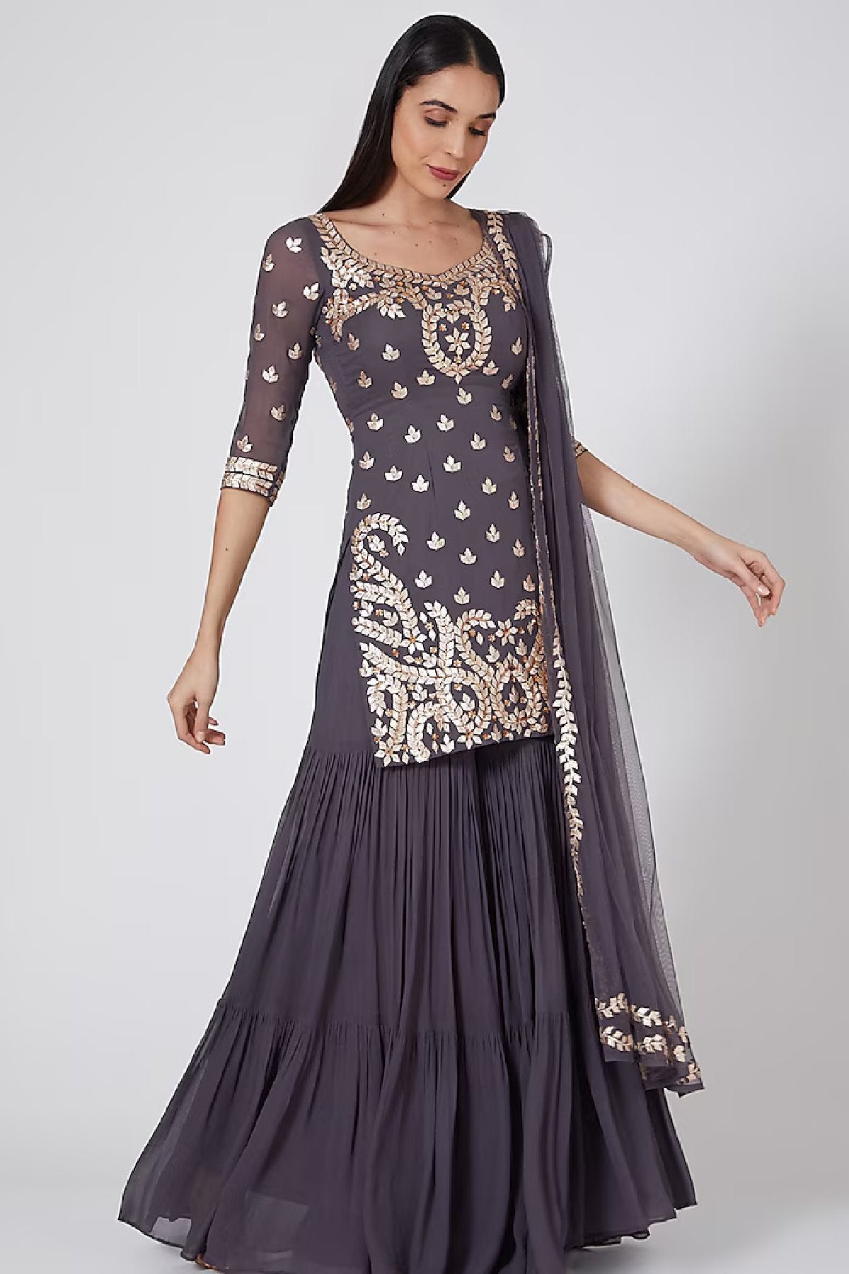 Grey Sharara Set