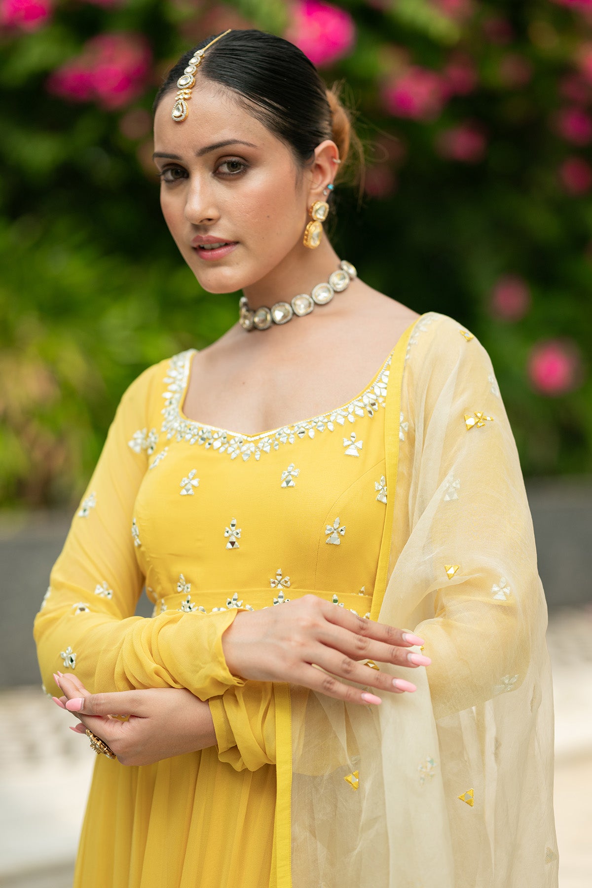 Yellow Anarkali set