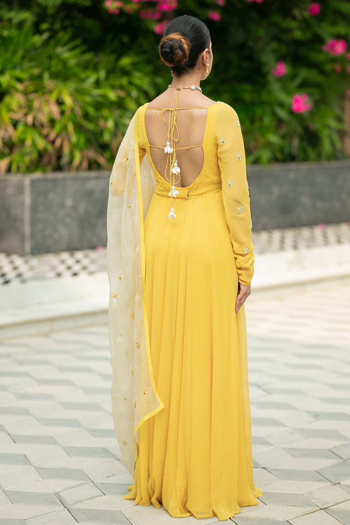 Yellow Anarkali set