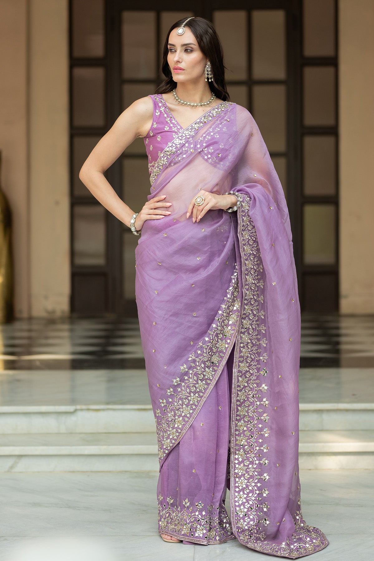 Lavender saree