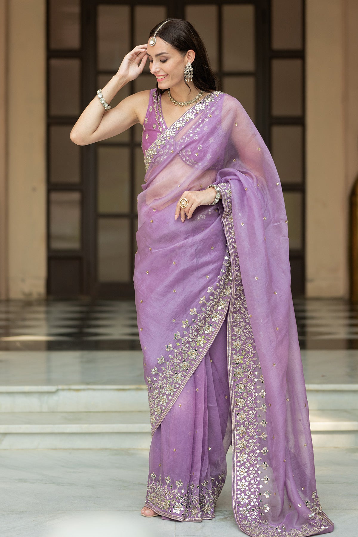 Lavender saree