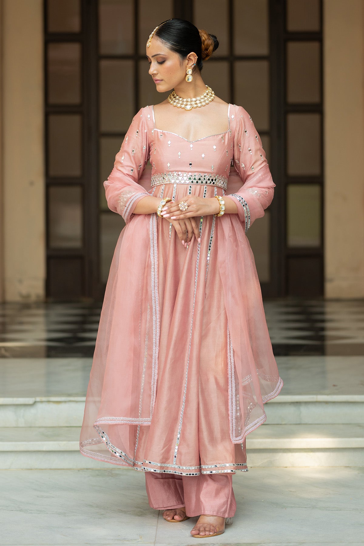 Onion Pink anarkali set