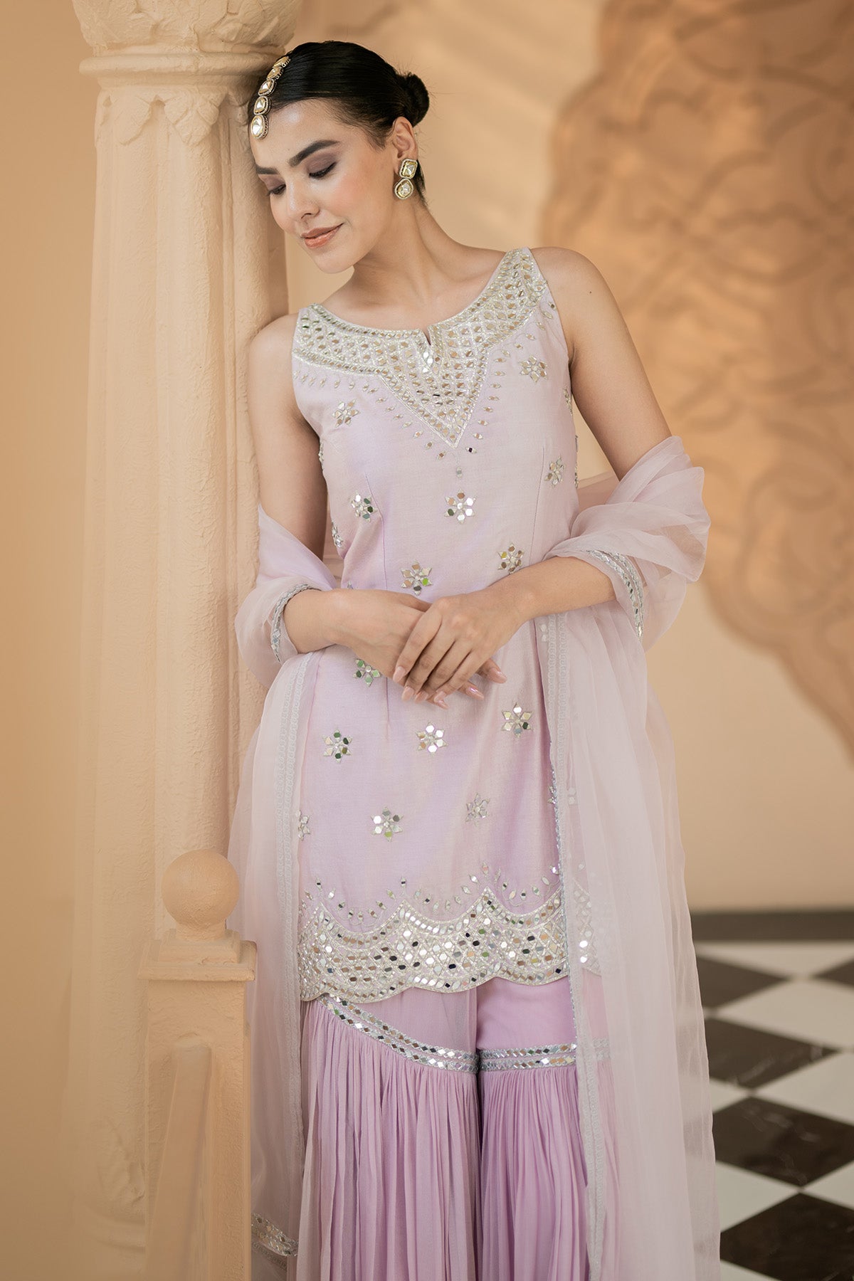 Lilac sharara set