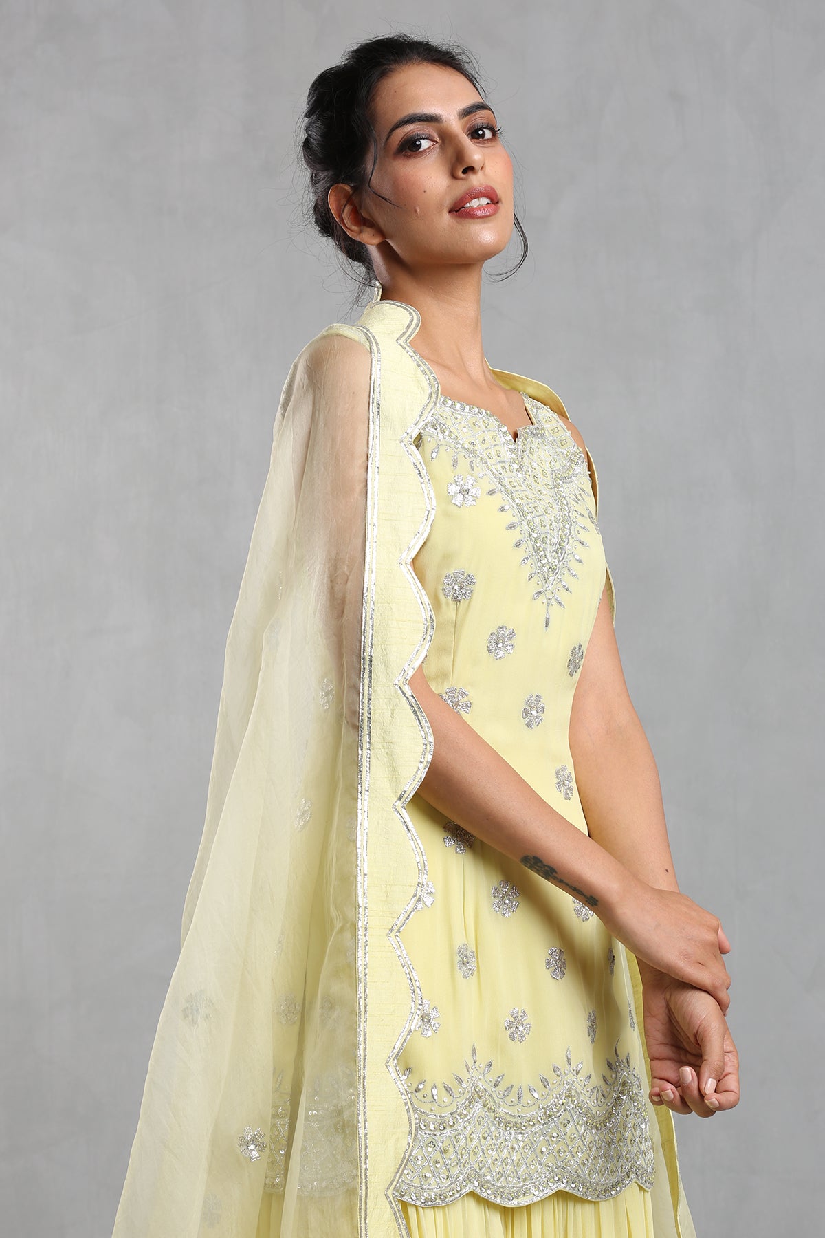 Yellow Sharara Set