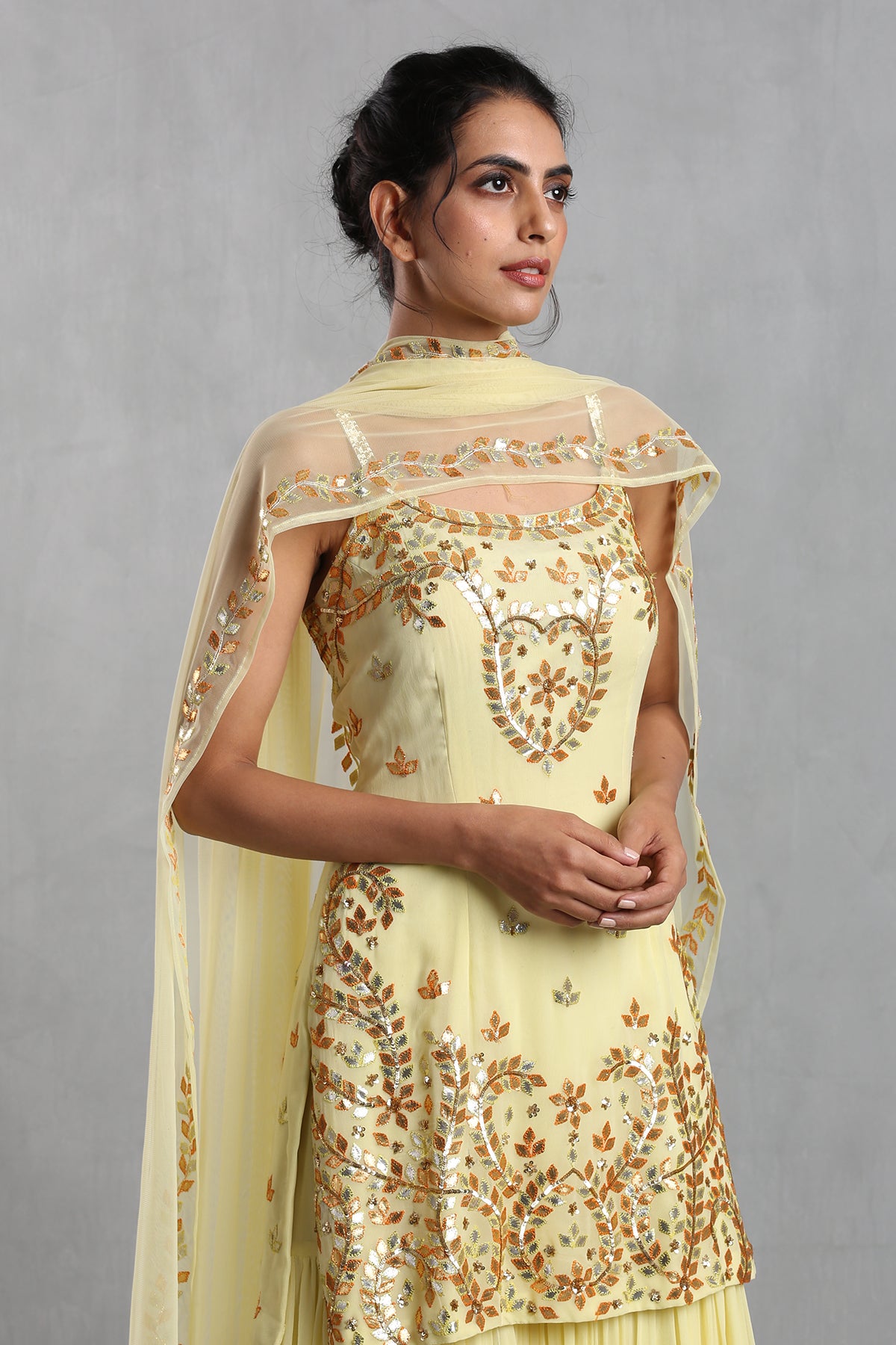 Yellow Sharara Set